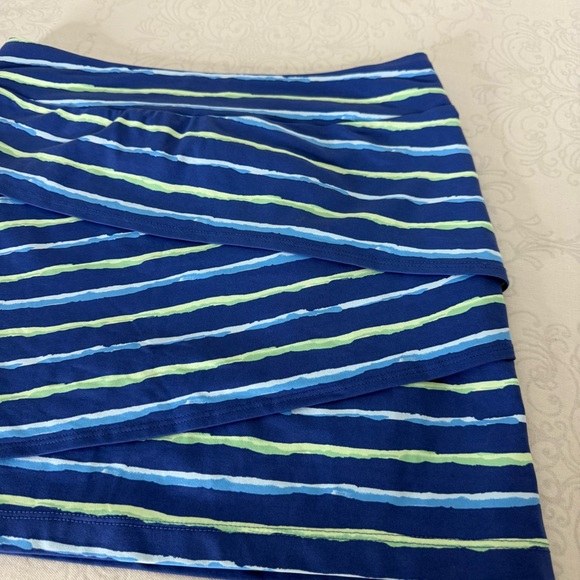 J. McLaughlin Nicola Tiered Athletic Mini Skirt Blue Striped Size Small - Picture 2 of 9